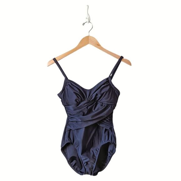 Land's End Tummy Control Sweetheart Surplice one piece Adjustable swimsuit sz 6 - Picture 2 of 8